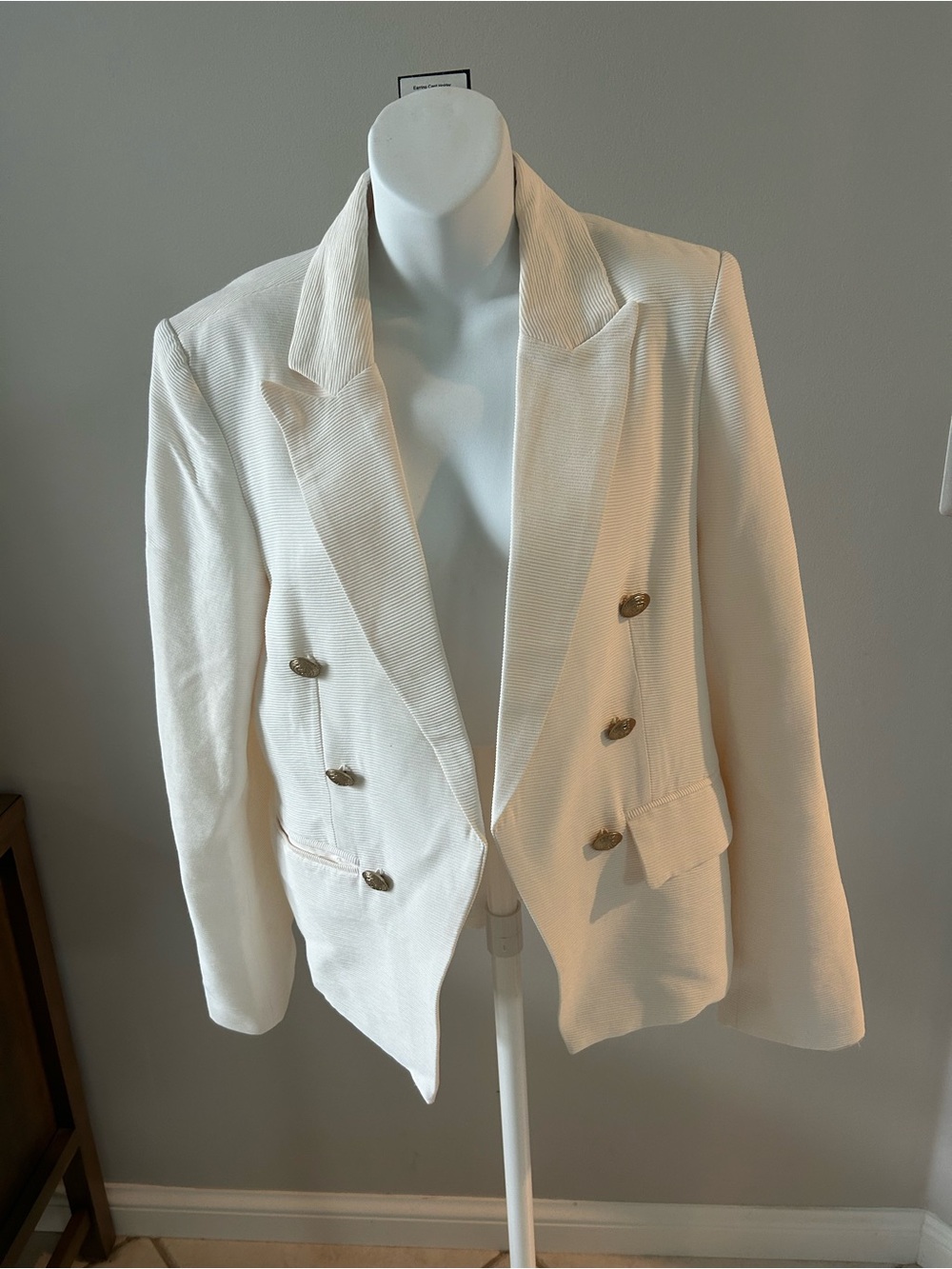 Rachel Zoe White Pleated blazer